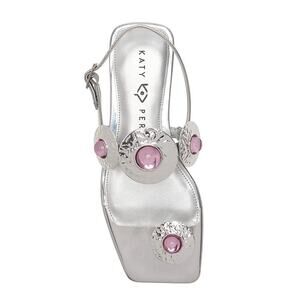 Katie Perry The Camie Stone Sandals Silver Size 9.5 NWB Bejeweled